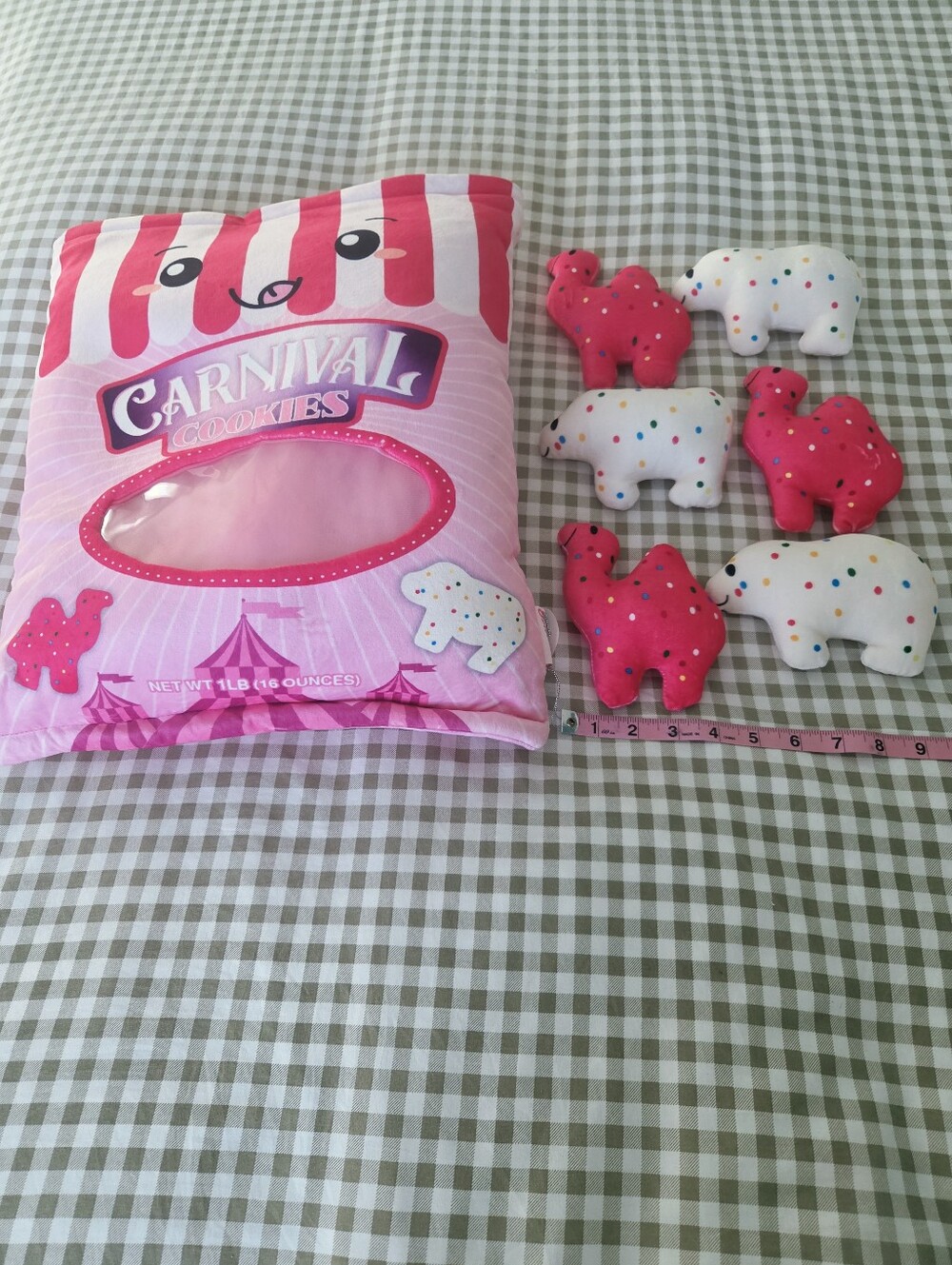 NWT Bewaltz Carnival Cookies Pillow with Mini Cookie Plush Camels & Bears - Picture 8 of 14